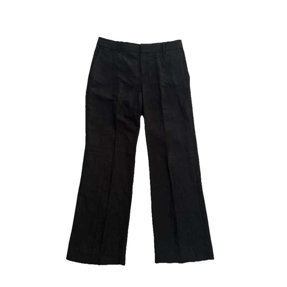 Banana Republic Black Linen Blend Wide Leg Dress Pants Trouser‎ Women's Size 8